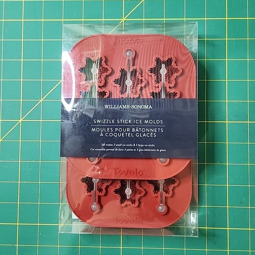 Williams Sonoma Silicone Swizzle Stick Ice Moldsβ Snowflakes 3 Small and 3 Large